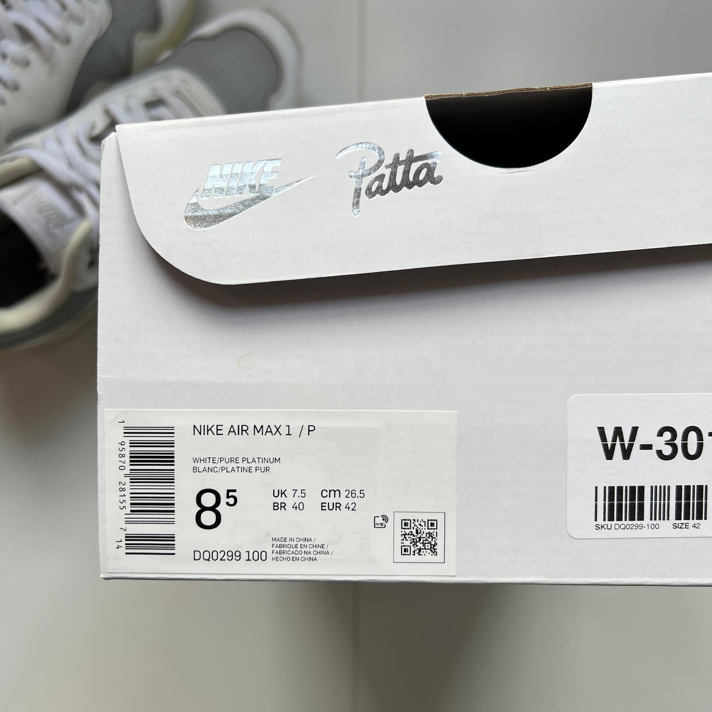 Air max 1 Patta White Cream • 42